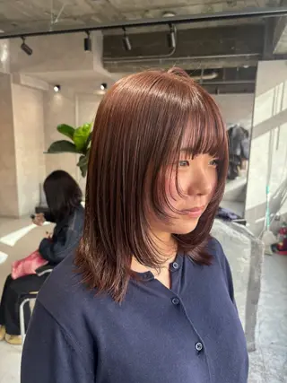 ミディアム 長崎 紗南のヘアスタイル