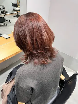 ミディアム カラー 透明感ケアカラー/ レイヤー/ryokaのヘアスタイル
