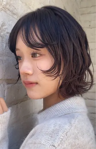 ショート カラー ズミ🦖レイヤー 艶ボブ/Wカラーのヘアスタイル