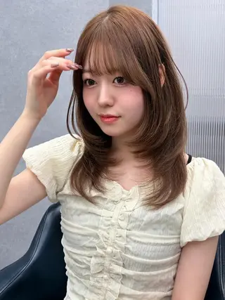 カラー ミディアム さや🍀/透明感 カラー/ヘアセットのヘアスタイル