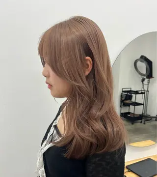 セミロング カラー ベージュ⟡˖レイヤー ˖ ࣪⊹あずきのヘアスタイル