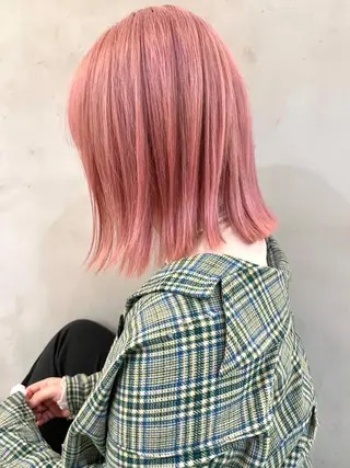 セミロング カラー ヘアアレンジ 小顔レイヤー×コンパ クトボブ/林隆平のヘアスタイル