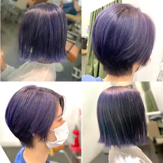 ミディアム ブリーチ毛に縮毛矯正 ✨カラー✨山田 正幸のヘアスタイル