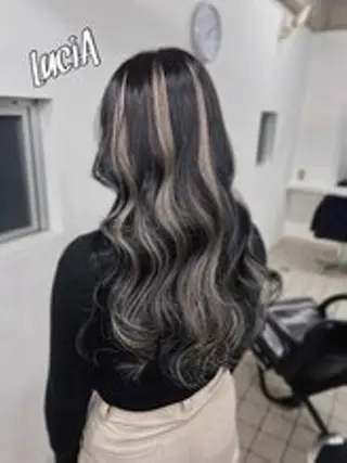 ヘアアレンジ ロング カラー エクステ7:30〜 LuciA\5900のヘアスタイル