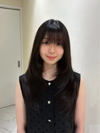 ロング aku💞韓国風🩷 ピンクカラー🎀🩷のヘアスタイル