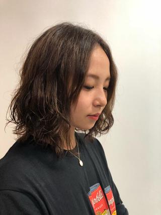 ミディアム パーマ 横地 凌のヘアスタイル