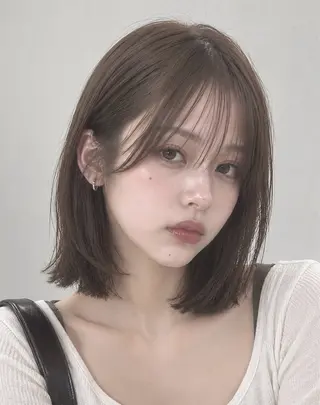 ショート カラー ヘアアレンジ ボブ/透明感ベージュ 🫧クルミ🌟のヘアスタイル