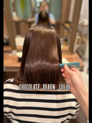 ミディアム カラー リノ🖤うる艶 縮毛矯正🖤🇰🇷のヘアスタイル