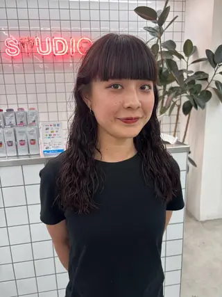 セミロング カラー パーマ 夕羽夢🍓矢場/ JILLSTUDIOのヘアスタイル