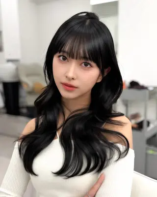 セミロング 前髪顔まわりカット 🌈中村海聖のヘアスタイル
