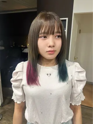 ミディアム カラー ヘアアレンジ 髪質改善/韓国風 レイヤー/田村祐樹のヘアスタイル