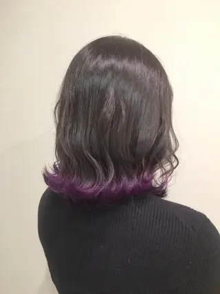 ミディアム カラー ヘアアレンジ 白浜 サキのヘアスタイル