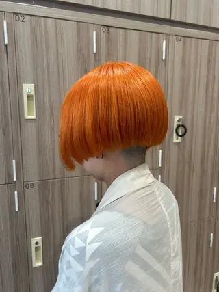 ミディアム カラー メンズハイライト × perm Runoのヘアスタイル