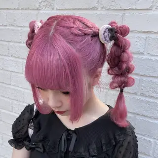 カラー ヘアアレンジ ピンク/ミルクティ/ アレンジ/みはね🎀のヘアスタイル