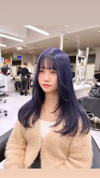 ロング カラー パーマ ヘアアレンジ メンズ 上品＆韓国風 🥀海心🥀のヘアスタイル