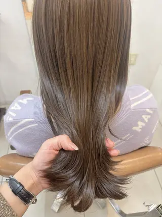 セミロング カラー 頭皮×髪質改善 透明感カラー💎中村のヘアスタイル
