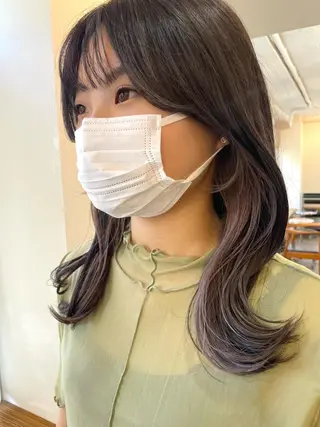 セミロング カラー 【表参道】Ruri デジタルパーマのヘアスタイル
