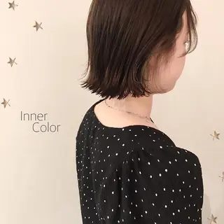 ミディアム カラー 市川 千夏のヘアスタイル