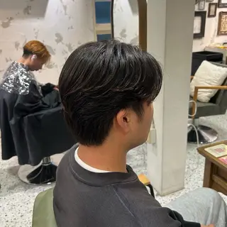 ショート パーマ メンズ momo🎀毛流れ パーマ/🚹限定のヘアスタイル
