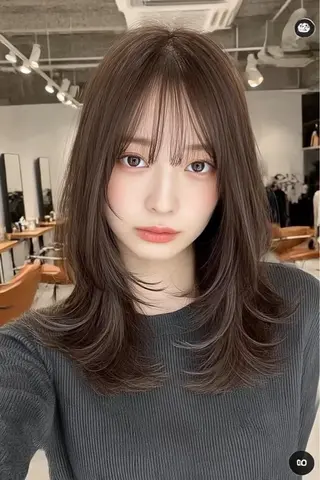セミロング 絶対可愛い🍎透明感 カラーあります✨蕾祁のヘアスタイル