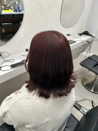 ミディアム カラー 🎀HARU/ボブ/ セット/赤み消し🫧のヘアスタイル