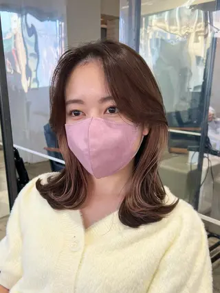 ミディアム カラー 【韓国風くびれヘア】 joule小木曽輝のヘアスタイル