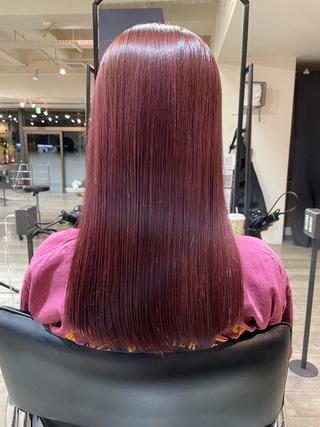 カラー 赤荻 まりものヘアスタイル