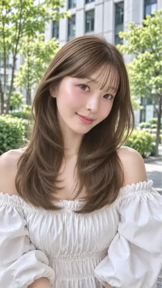 ロング 🫧色素薄めダブル カラー🩵レイヤーのヘアスタイル