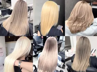 セミロング ブリーチ×エクステ 超特化美容師のヘアスタイル