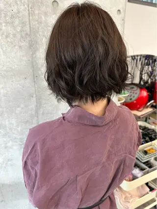 ミディアム ボブ/ゆるふわ ボブパーマ/とういのヘアスタイル