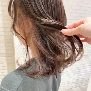 ミディアム カラー 横浜🍒ルーツカラー エクステ/RIEのヘアスタイル