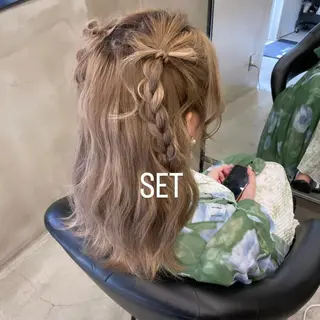 セミロング ヘアアレンジ エクステ🩵ブリーチ 韓国ヘア🩵KAEのヘアスタイル