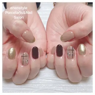 ミディアム ネイル 🐾enen style 🐾のネイルデザイン