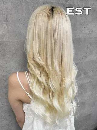 ロング ヘアアレンジ カラー エクステ MORI エクステMARIKAのヘアスタイル