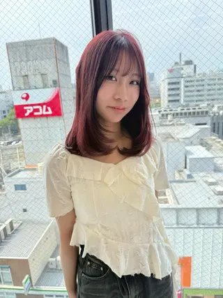 ミディアム カラー マツオカ マコのヘアスタイル