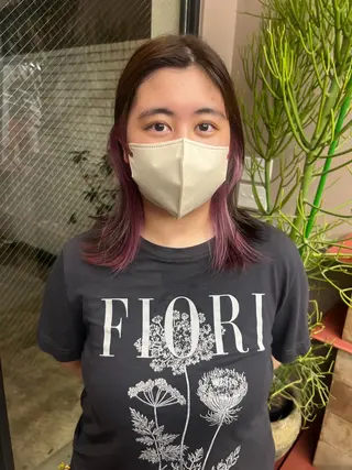 ミディアム カラー にこ / ボブカットのヘアスタイル