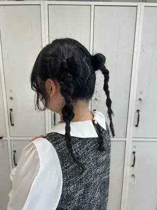 ミディアム ヘアアレンジ momo/ハイトーン /透明感カラー🎀のヘアスタイル