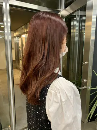 ミディアム カラー 透明感カラー✂︎ /縮毛矯正/YUKAのヘアスタイル