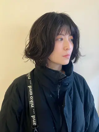 ミディアム パーマ 川間 将彦のヘアスタイル