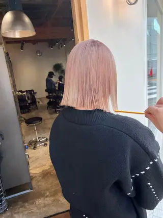 セミロング カラー nishido ハイライト/パーマのヘアスタイル