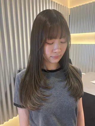 ロング カラー パーマ ヘアアレンジ 押切 響　のヘアスタイル