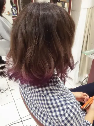 ショート ミディアム カラー パーマ 神山 昌子のヘアスタイル