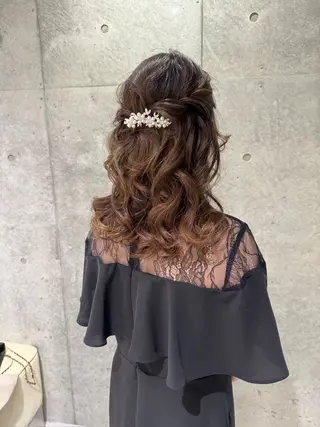 セミロング ヘアアレンジ ヘアセット/レイヤー 縮毛矯正/はるか🎀のヘアスタイル