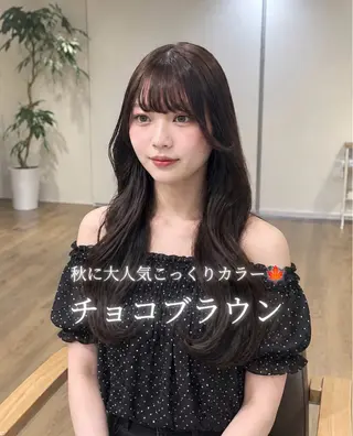 ロング カラー yuzua/縮毛矯正 /レイヤー/艶カラーのヘアスタイル