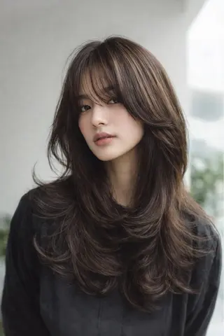 ロング 絶対綺麗な暖色カラー 🎯あります✨増渕✨のヘアスタイル