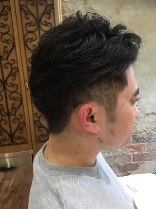 ショート カラー パーマ メンズ Soleria 田中慎一のヘアスタイル