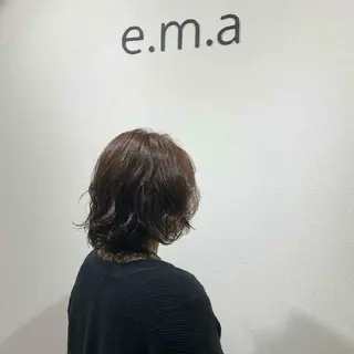 ミディアム カラー 美谷添(ミヤゾエ) まどか大人ヘアサロンのヘアスタイル