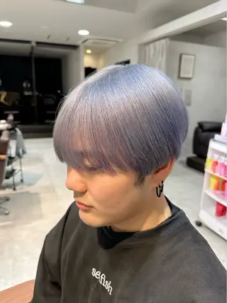 ショート カラー メンズ メンズパーマ特化/ シャドウ/波巻/陸翔のヘアスタイル