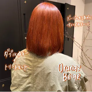 ミディアム カラー 暖色艶color / ボブ🦩Rioのヘアスタイル