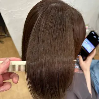 セミロング カラー 縮毛矯正/ワンカラー モデル募集🫧田村のヘアスタイル